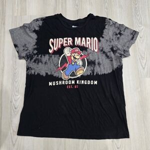 Super Mario Bros Mushroom Kingdom Est. 85 Black T Shirt Size XL